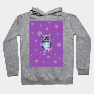 FUNNY Owl Purple Bubbles Hoodie